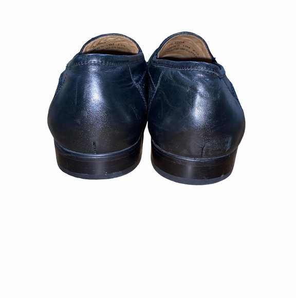 Domani mens black tasseled leather loafers size 13M
